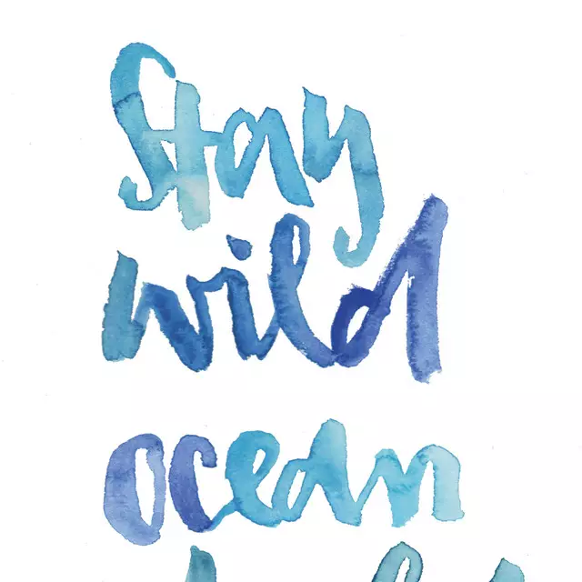 Kissen Stay wild ocean child blau