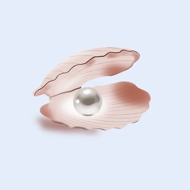 Kissen Muschel mit Perle Babyblau