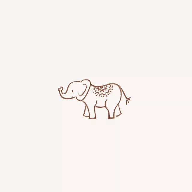 Kissen Elefant Ethno braun
