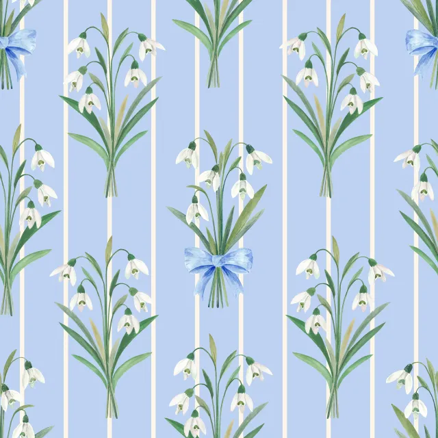 Bankauflage Schneeglöckchen blau