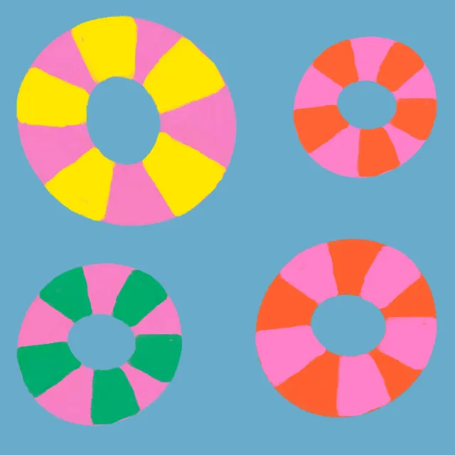 Tischläufer Sommer Bunte Reifen Blau