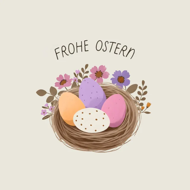 Kissen Nest Frohe Ostern