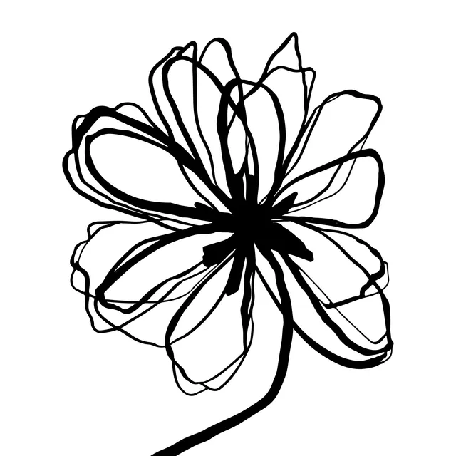 Kissen Ink Flower III