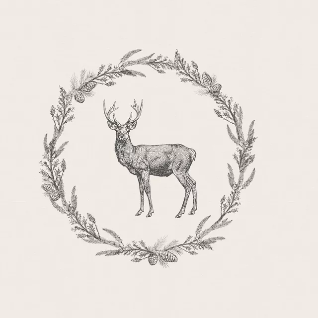 Kissen Nordic Deer wreath III