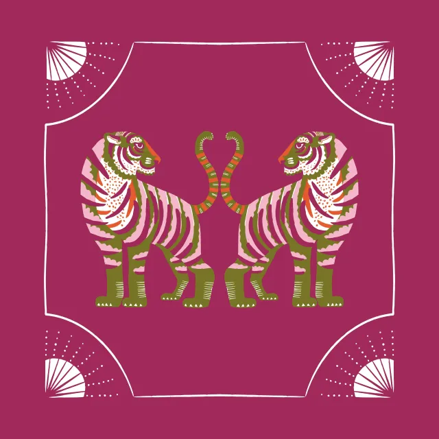 Tischdecke Tiger bordeaux