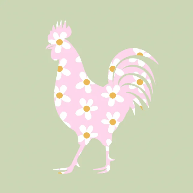 Sitzkissen Blumen Hahn Grün