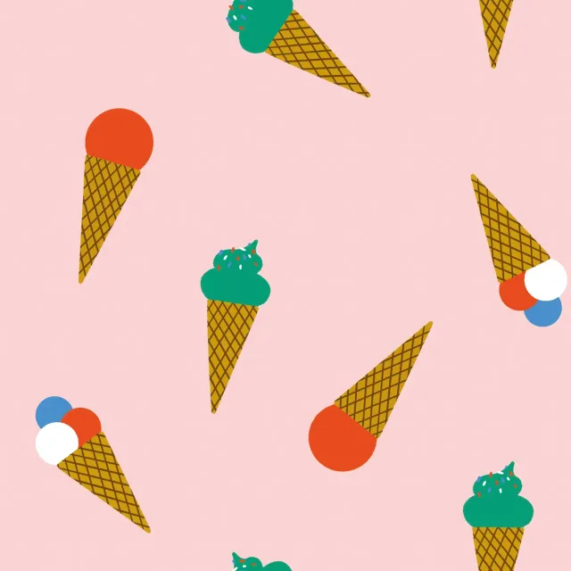 Dekovorhang Eis im Hörnchen - Eistüte