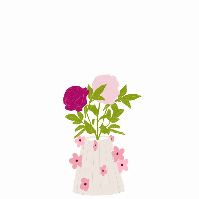 Tischläufer Rosen Blumenvase Rosa