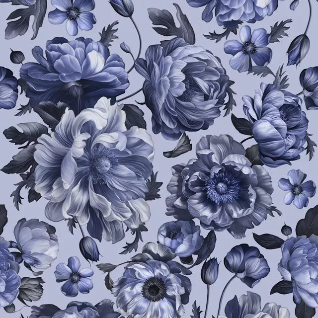 Kissen Opulent Flower Drama Blue