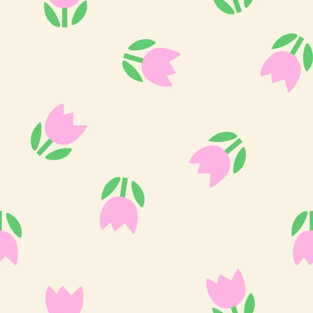 Kissen Tulpenwiese Beige Rosa