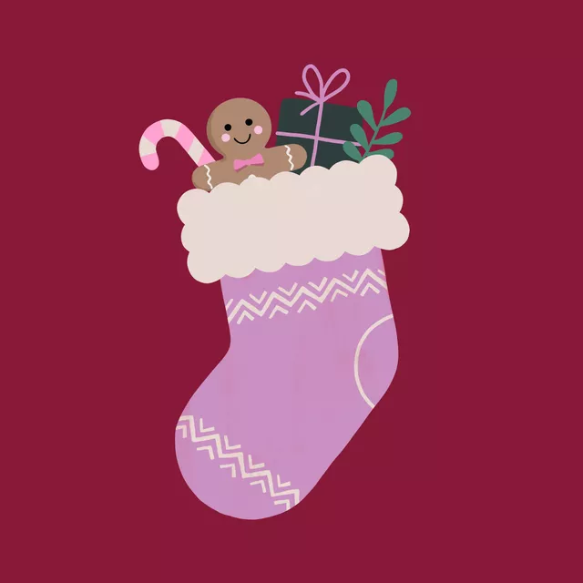 Tischläufer Weihnachten Socke rot