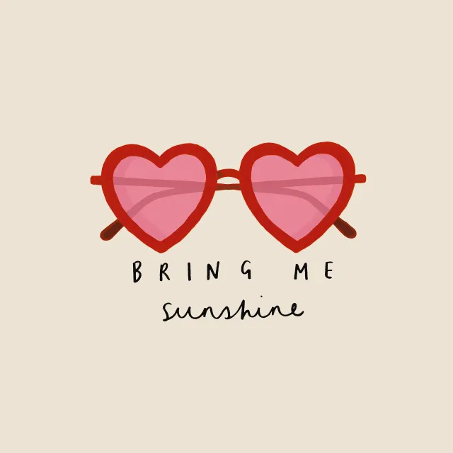 Kissen Herzbrille sunshine