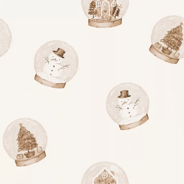 Kissen Schneekugel sepia