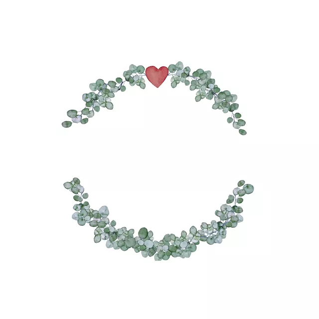 Servietten Kranz mit Herz Eukalyptus