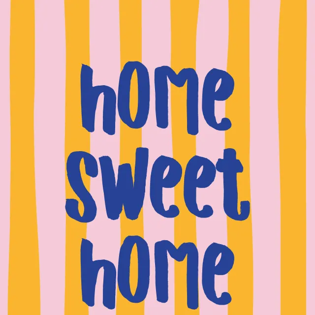 Geschirrtücher home sweet home gelb rosa