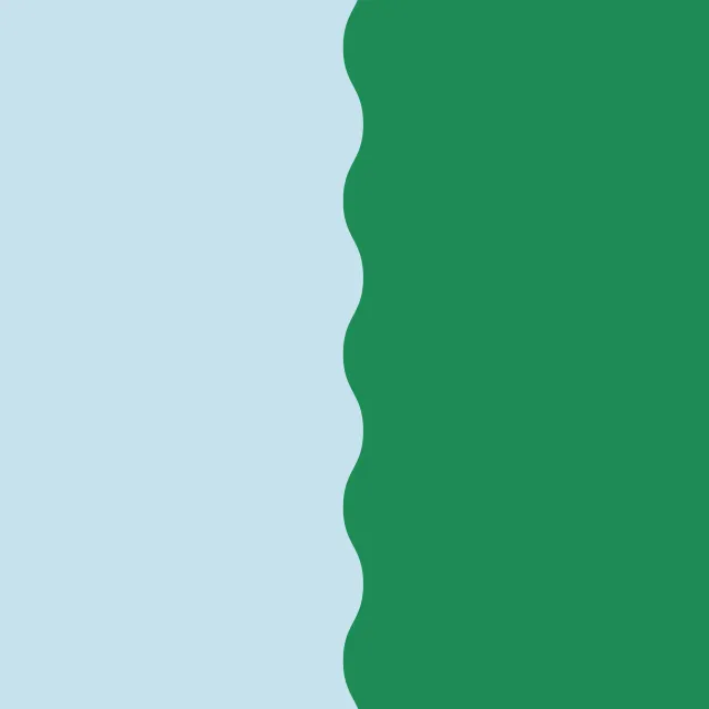 Kissen Colour Block Wave Blau Grün