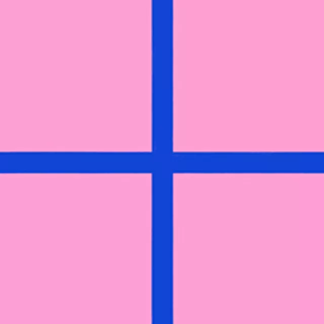 Kissen Grid Pink & Blau