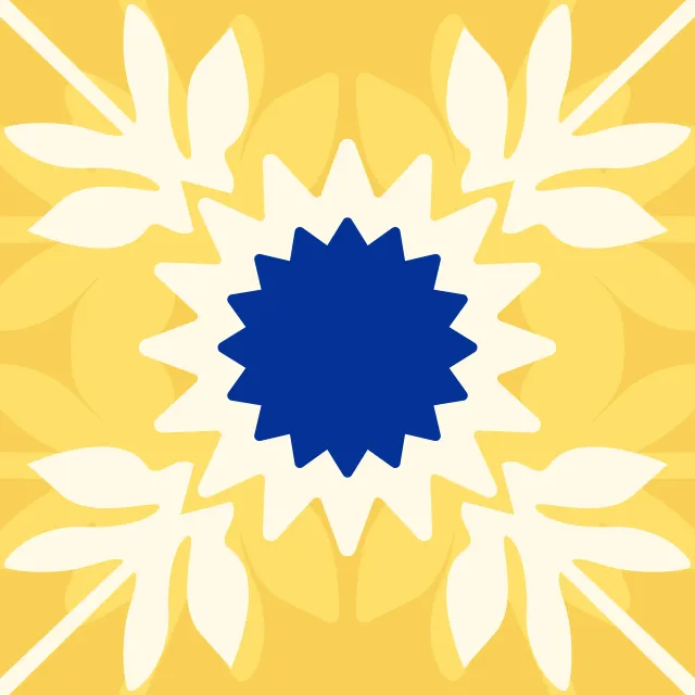 Tischdecke Azujelo Muster 11 gelb blau