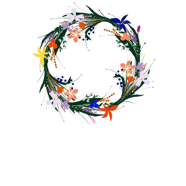 Tischläufer Blumenkranz