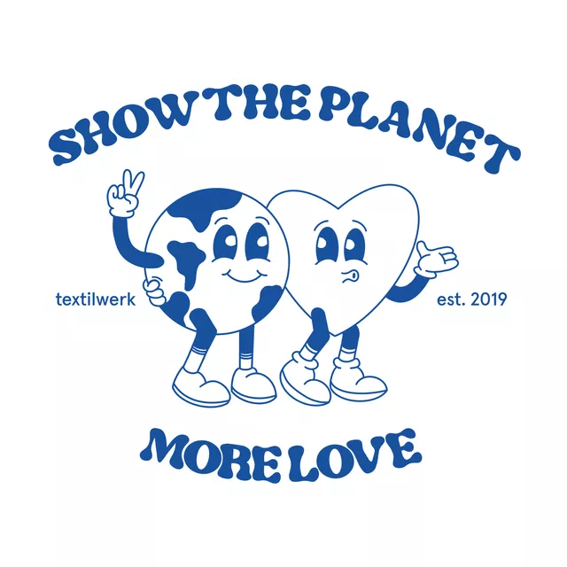 Geschirrtuch Show The Planet Meeresblau