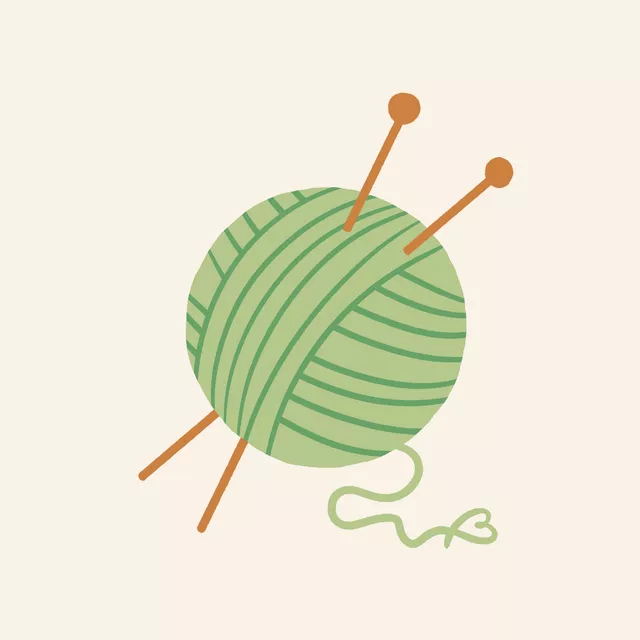 Kissen Wollknäuel grün