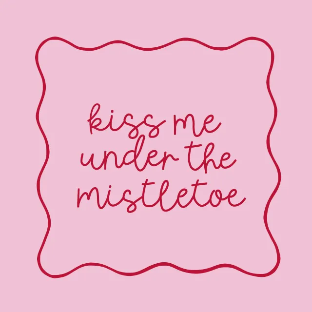 Kissen Kiss Me Mistletoe rosa
