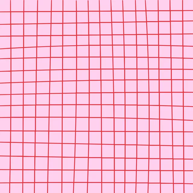 Sitzkissen Hand Drawn Grid Rosa Rot