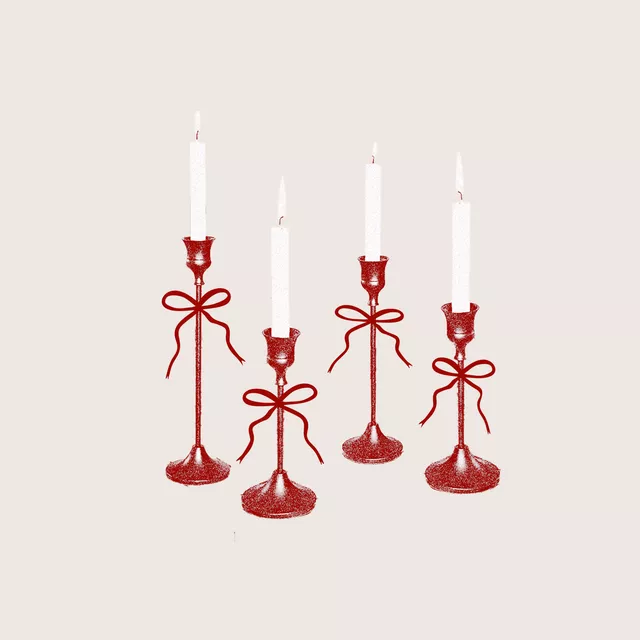 Kissen Christmas Candles Beige