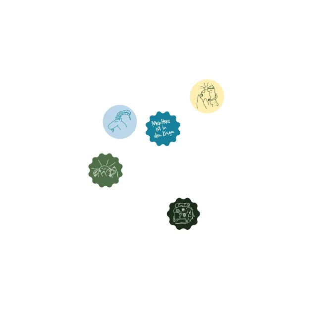 Bodenkissen Bergsommer Aufnäher weiß