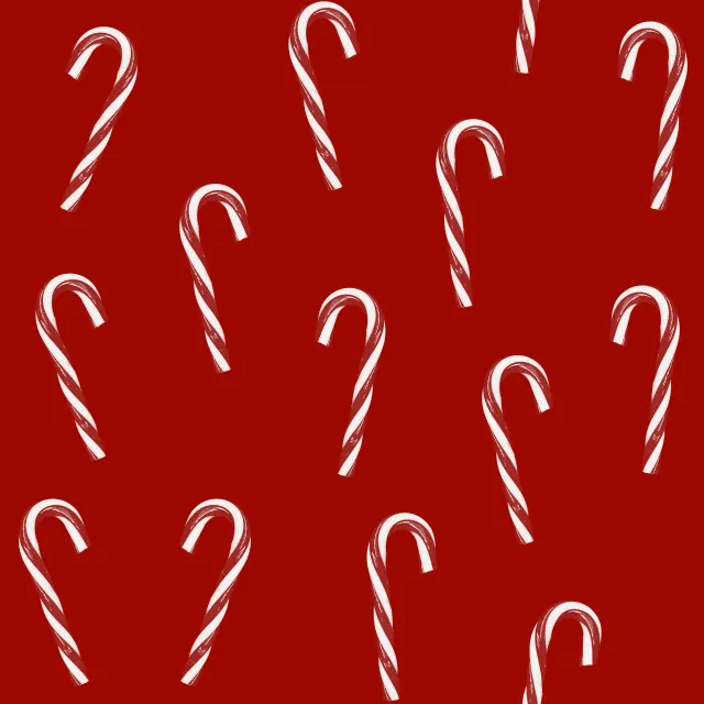 Raffrollo Candy Canes Muster Red