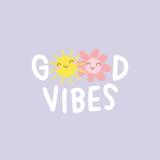 Kissen Good vibes - hellviolett