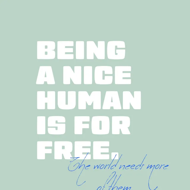 Kissen nice Human is for free mint