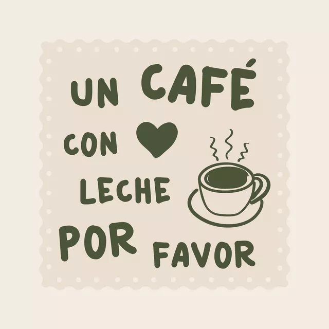 Kissen Un café con leche por favor