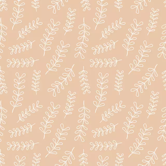 Bankauflage Lined Doodle Leaves Nude