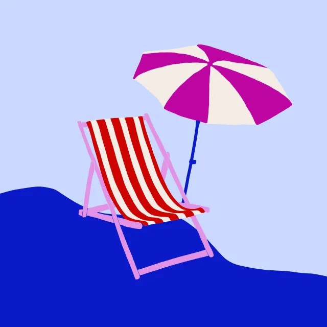 Kissen Liegestuhl Strand Blau