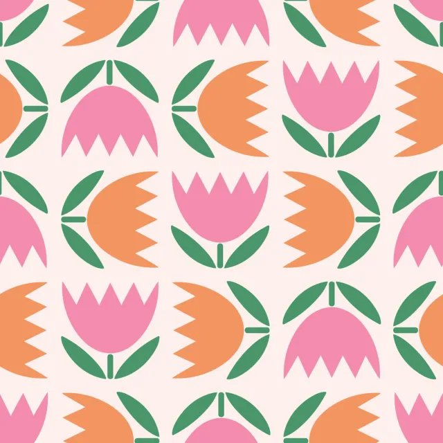 Tischdecke Tulpen Pink Orange Muster