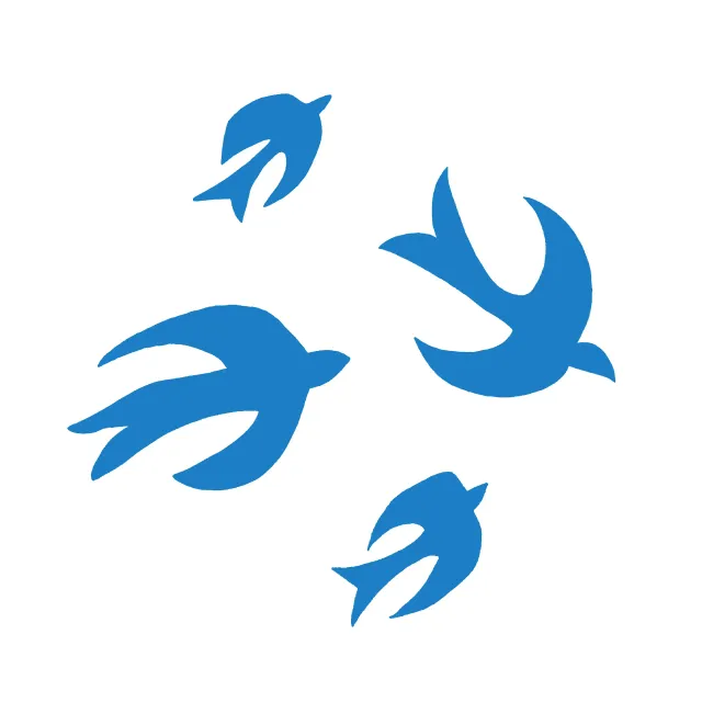 Servietten Fliegende Vögel hellblau