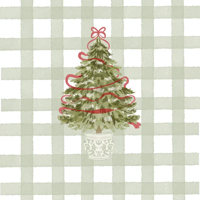 Kissen Weihnachtsbaum Nostalgie Karo