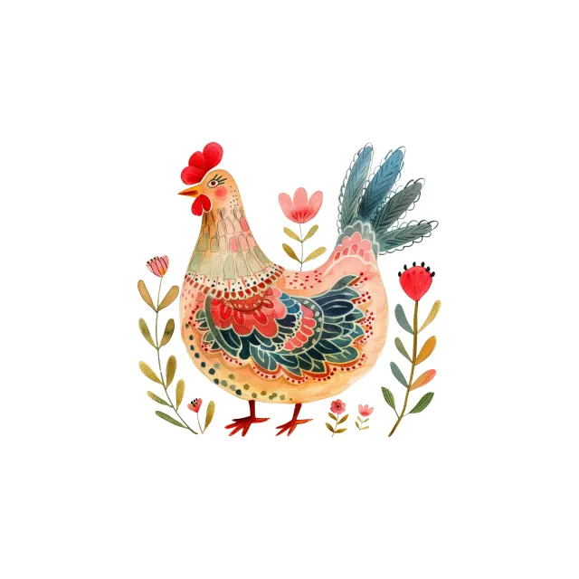 Sitzkissen Kunterbunter Hahn