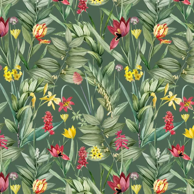 Kissen Exotische Pflanzenwelt grün