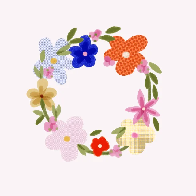 Kissen Blumenkranz Beige