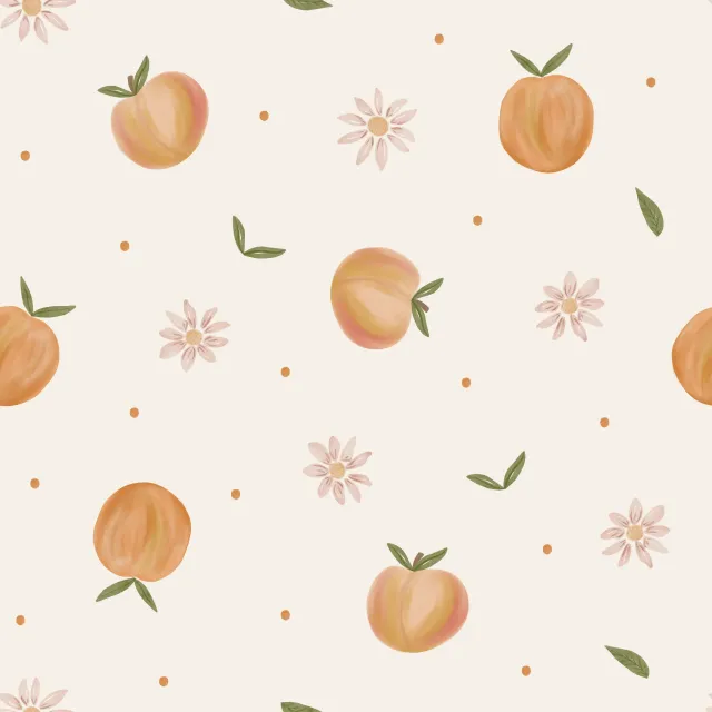 Dekovorhang Pfirsiche & Blüten