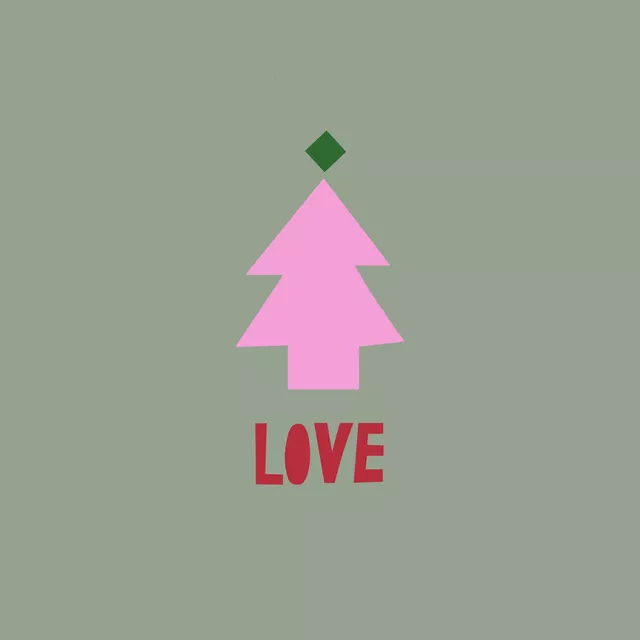 Kissen Tree and Love grün