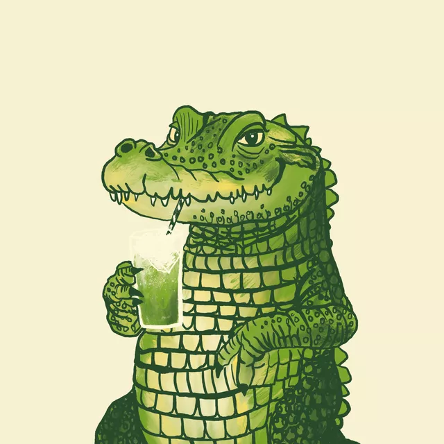 Geschirrtuch Matcha Krokodil