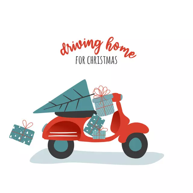 Kissen Holy Jolly Driving Home For