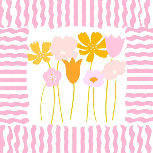 Tischdecke Dopamin Blumen Pink