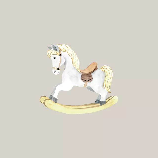 Kissen Schaukelpferd beige