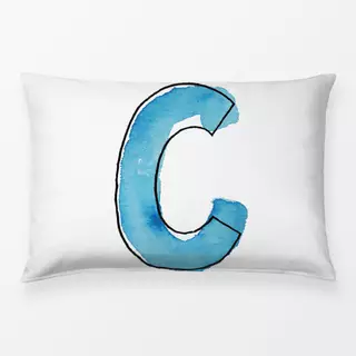 Bettwäsche C Buchstabe Wasserfarbe türkis