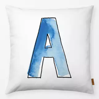 Kissen A Buchstabe Wasserfarbe blau