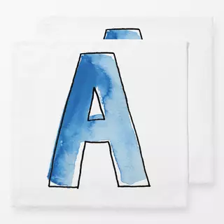Servietten A Buchstabe Wasserfarbe blau